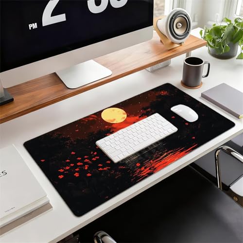 Gaming Mauspad XXL 1600x800x3mm Schwarz Mousepad, Große Speed rutschfeste Schreibtischunterlage Nacht Verbessert Präzision und Geschwindigkeit mit Stoßdämpfung für Tastatur und Maus Homeoffice xg-851 Bild 2