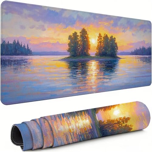 Gaming Mauspad XXL 1600x800x3mm Baum Mousepad, Große Speed rutschfeste Schreibtischunterlage See Verbessert Präzision und Geschwindigkeit mit Stoßdämpfung für Tastatur und Maus Homeoffice xg-815 Bild 1