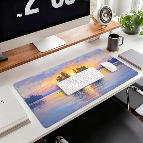 Gaming Mauspad XXL 1600x800x3mm Baum Mousepad, Große Speed rutschfeste Schreibtischunterlage See Verbessert Präzision und Geschwindigkeit mit Stoßdämpfung für Tastatur und Maus Homeoffice xg-815 Bild 2