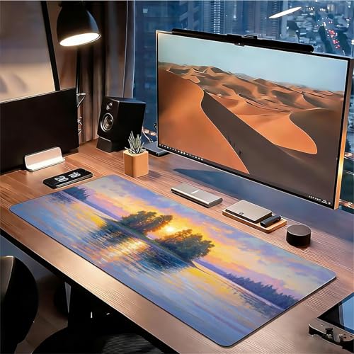 Gaming Mauspad XXL 1600x800x3mm Baum Mousepad, Große Speed rutschfeste Schreibtischunterlage See Verbessert Präzision und Geschwindigkeit mit Stoßdämpfung für Tastatur und Maus Homeoffice xg-815 Bild 3