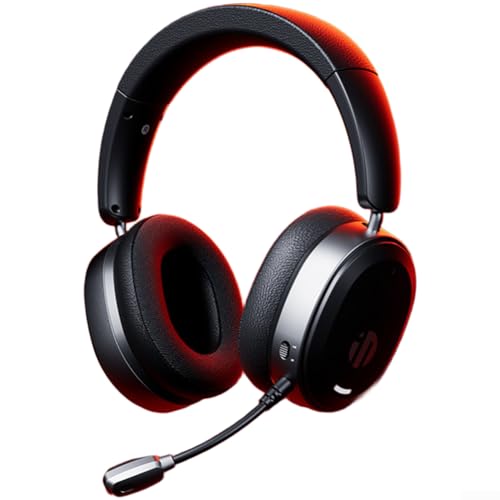 INPHIC H9 Kabelloses Gaming-Headset für PC, kabellos, 50 mm Treiber mit 7.1-Surround-Sound und Mikrofon mit Geräuschunterdrückung, für PC/PS5/Switch (schwarz) Bild 1