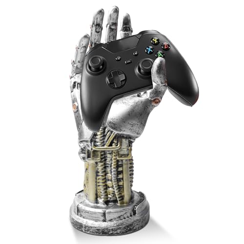 BORDEAG Cyberpunk Kopfhörerständer, Kopfhörer und Controller Halter aus Hochwertigem Harz und Metalloptik, Gaming Headset Halterung und Controller Ständer, Geeignet für Vitrine Schreibtischdekoration Bild 1