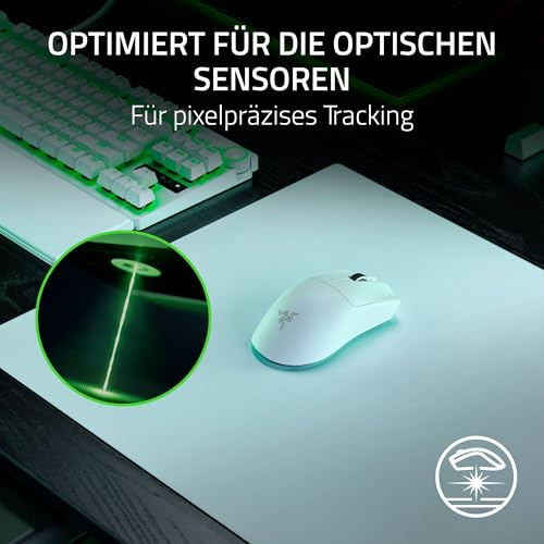 Razer Atlas Pro - Ultradünnes Premium-Gaming-Mauspad aus gehärtetem Glas - Ultraflaches 1,9 mm - Ultraglatte Oberfläche - Optimiert für die optischen Sensoren - 500 x 400 mm | Weiß Bild 4