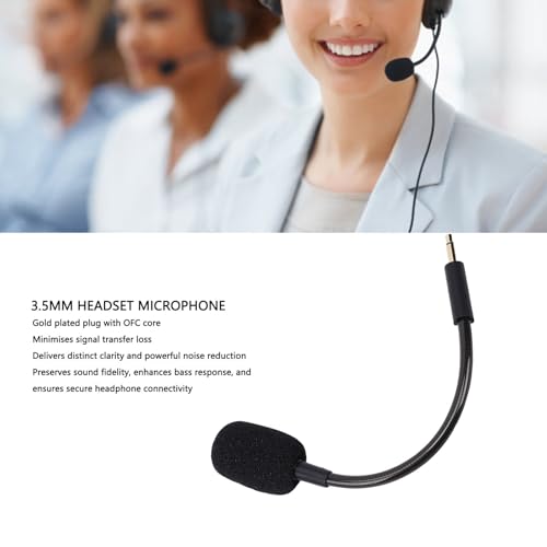 Denash Ersatzmikrofon, Passend für das Kabelgebundene USB-Gaming-Headset Kraken V3, Mikrofonarm mit Klarer Geräuschunterdrückung und 3,5-mm-Stecker für Gaming und Streaming Bild 2