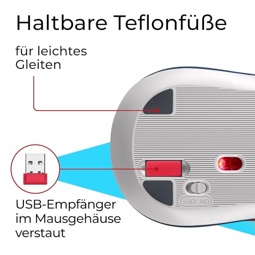 Defender Dila MM-282 Kabellose Gaming Maus, RGB Beleuchtung, 1800 DPI, 500 mAh Akku, 5 programmierbare Tasten, USB-C, 2.4 GHz Wireless Maus Bild 7