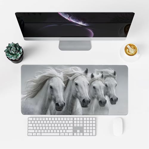 Tier Mauspad 900x500x3mm, Mousepad Gaming Mauspad grau Mousepad XXL, Mouse Pad mit Vernähten Kanten und rutschfeste Gummibasis, Schreibtisch Zubehör, Maus Pad für Gaming Tastatur und Maus, f-284 Bild 2