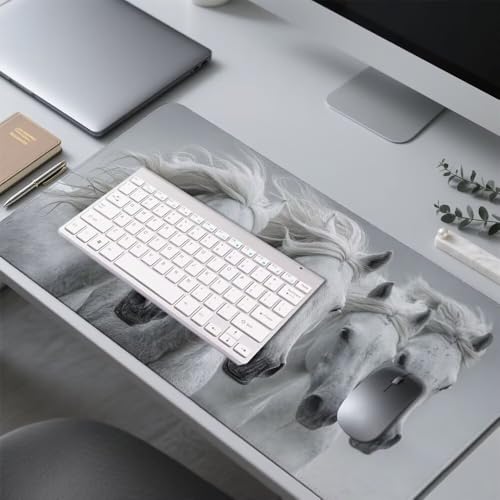 Tier Mauspad 900x500x3mm, Mousepad Gaming Mauspad grau Mousepad XXL, Mouse Pad mit Vernähten Kanten und rutschfeste Gummibasis, Schreibtisch Zubehör, Maus Pad für Gaming Tastatur und Maus, f-284 Bild 4