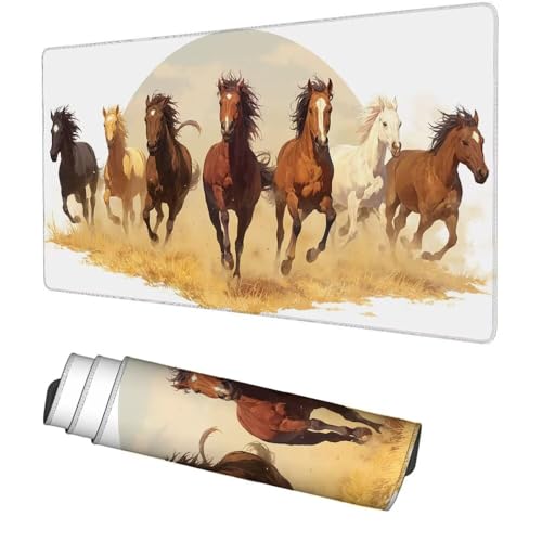 Tier Mauspad 900x500x3mm, Mousepad Gaming Mauspad Weiß Mousepad XXL, Mouse Pad mit Vernähten Kanten und rutschfeste Gummibasis, Schreibtisch Zubehör, Maus Pad für Gaming Tastatur und Maus, f-282 Bild 1