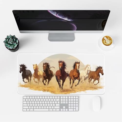 Tier Mauspad 900x500x3mm, Mousepad Gaming Mauspad Weiß Mousepad XXL, Mouse Pad mit Vernähten Kanten und rutschfeste Gummibasis, Schreibtisch Zubehör, Maus Pad für Gaming Tastatur und Maus, f-282 Bild 2