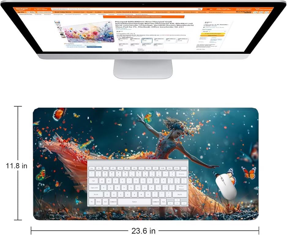 Schreibtischunterlage Ballett Mauspad XXL 150x80cm Mousepad Tänzer Gaming Mauspad mit Nicht rutschender Unterlage, Vernähte Kanten WassXerdicht Anti-Rutsch Maus Pad für PC, Office Geschenke F0-848 Bild 2