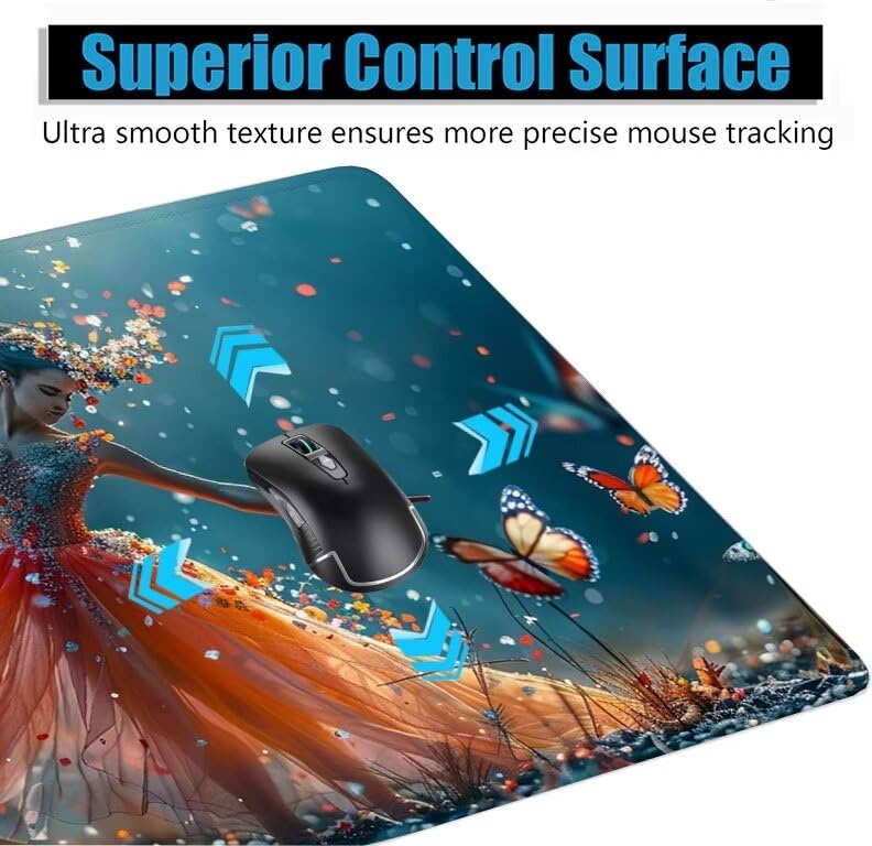 Schreibtischunterlage Ballett Mauspad XXL 150x80cm Mousepad Tänzer Gaming Mauspad mit Nicht rutschender Unterlage, Vernähte Kanten WassXerdicht Anti-Rutsch Maus Pad für PC, Office Geschenke F0-848 Bild 5