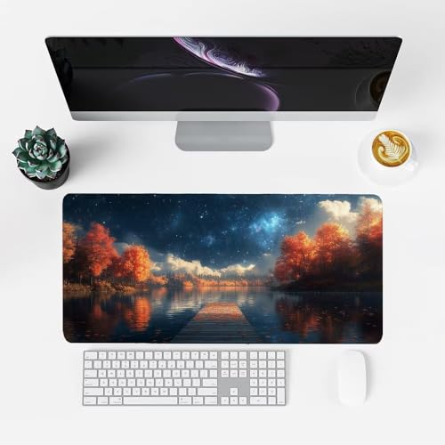 Hafen Mauspad 900x500x3mm, Mousepad Gaming Mauspad Landschaft Mousepad XXL, Mouse Pad mit Vernähten Kanten und rutschfeste Gummibasis, Schreibtisch Zubehör, für Gaming Tastatur und Maus, f-288 Bild 2