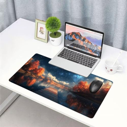 Hafen Mauspad 900x500x3mm, Mousepad Gaming Mauspad Landschaft Mousepad XXL, Mouse Pad mit Vernähten Kanten und rutschfeste Gummibasis, Schreibtisch Zubehör, für Gaming Tastatur und Maus, f-288 Bild 3