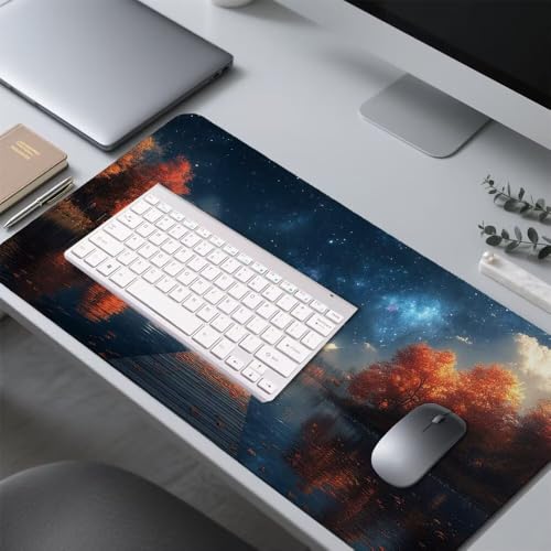 Hafen Mauspad 900x500x3mm, Mousepad Gaming Mauspad Landschaft Mousepad XXL, Mouse Pad mit Vernähten Kanten und rutschfeste Gummibasis, Schreibtisch Zubehör, für Gaming Tastatur und Maus, f-288 Bild 4