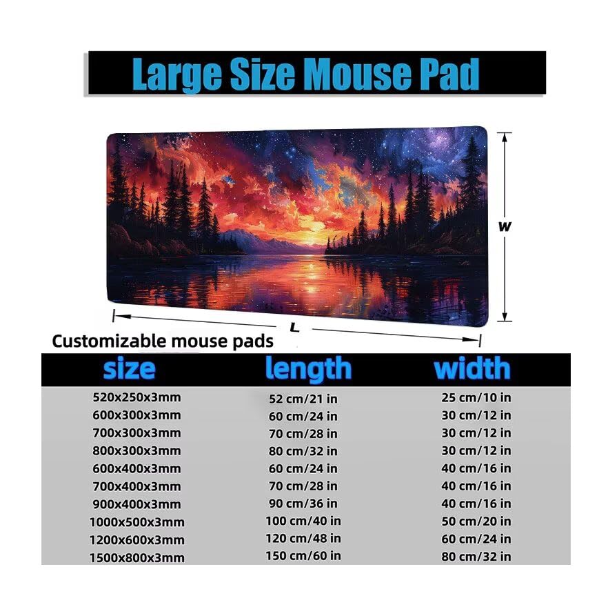 Schreibtischunterlage Schwarz Mauspad XXL 150x80cm Mousepad Baum Gaming Mauspad mit Nicht rutschender Unterlage, Vernähte Kanten WassXerdicht Anti-Rutsch Maus Pad für Laptop, Office Geschenke F0-881 Bild 6