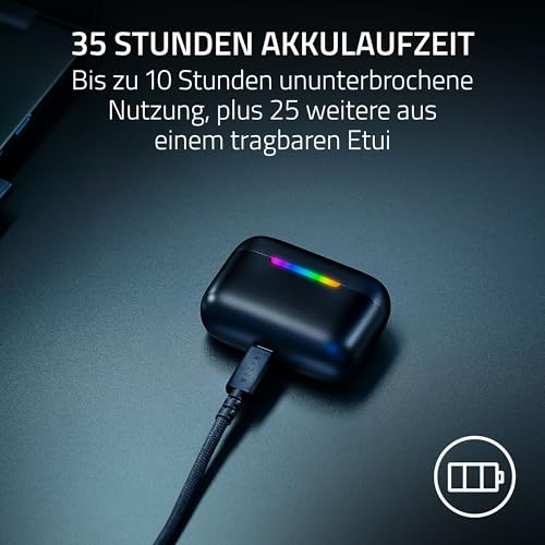 Razer Hammerhead V3 X HyperSpeed - Kabellose Multi-Plattform-Gaming-Ohrhörer - HyperSpeed Wireless & Bluetooth - 40 Stunden Akkulaufzeit - Wasserabweisend IPX4 - THX Spatial Audio | Schwarz Bild 4