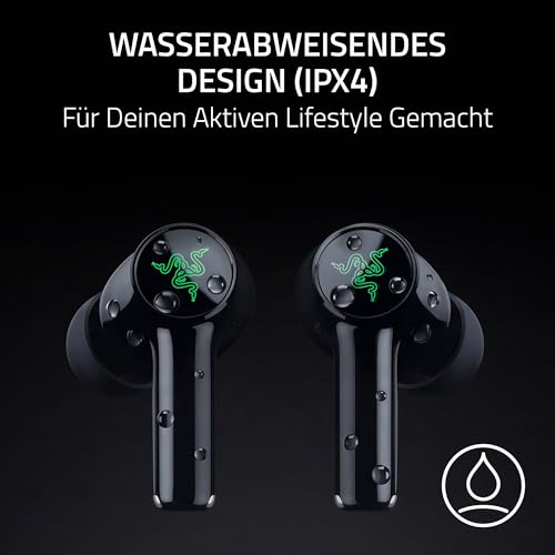 Razer Hammerhead V3 X HyperSpeed - Kabellose Multi-Plattform-Gaming-Ohrhörer - HyperSpeed Wireless & Bluetooth - 40 Stunden Akkulaufzeit - Wasserabweisend IPX4 - THX Spatial Audio | Schwarz Bild 5