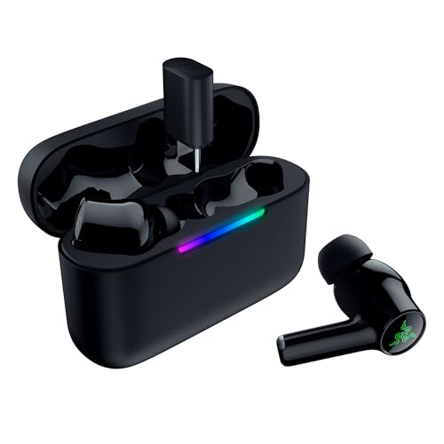 Razer Hammerhead V3 HyperSpeed - Kabellose Multiplattform Gaming-Ohrhörer - ANC Aktive Geräuschunterdrückung - HyperSpeed Wireless & Bluetooth - 40 Std Akku - Wasserabweisend IPX4 | Schwarz Bild 1