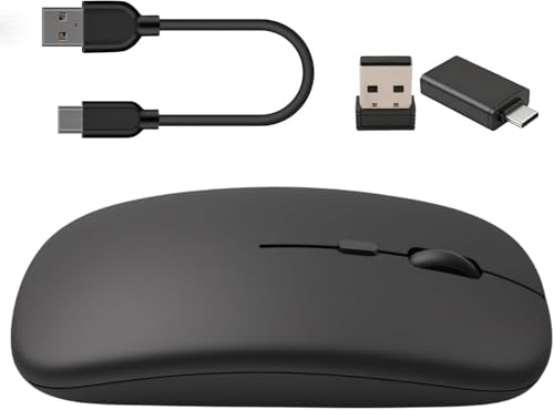 Bluetooth Maus Wiederaufladbare Bluetooth 5.2 Dual Mode kompatibel mit MacBook Pro/Air/iPad (iOS 13)/Laptops/PCs,3 DPI Einstellbares Bild 1