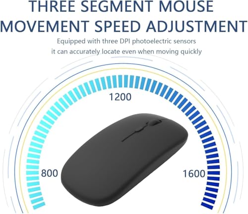 Bluetooth Maus Wiederaufladbare Bluetooth 5.2 Dual Mode kompatibel mit MacBook Pro/Air/iPad (iOS 13)/Laptops/PCs,3 DPI Einstellbares Bild 3