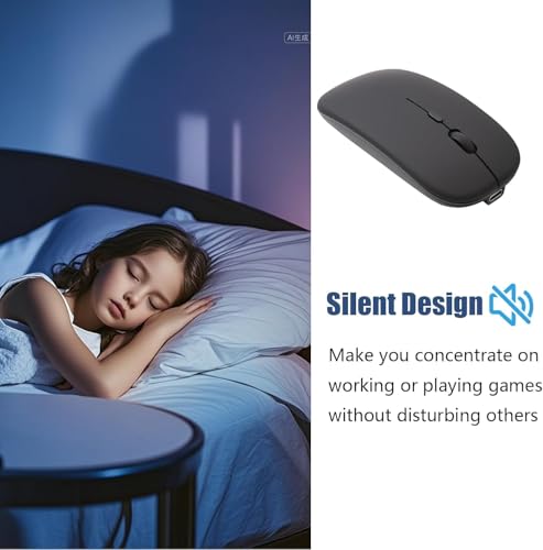Bluetooth Maus Wiederaufladbare Bluetooth 5.2 Dual Mode kompatibel mit MacBook Pro/Air/iPad (iOS 13)/Laptops/PCs,3 DPI Einstellbares Bild 4