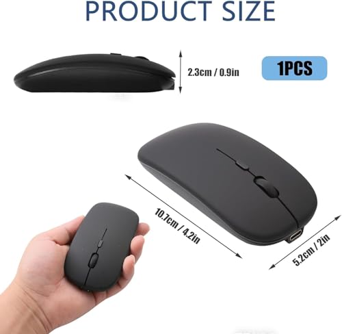 Bluetooth Maus Wiederaufladbare Bluetooth 5.2 Dual Mode kompatibel mit MacBook Pro/Air/iPad (iOS 13)/Laptops/PCs,3 DPI Einstellbares Bild 6