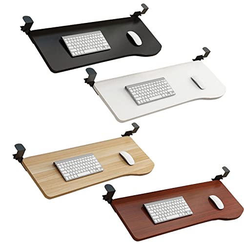 Tastaturablage unter dem Schreibtisch mit verschiebbarer Schublade für Maus Holz & Metall Verlängerung Weiß 75 x 25 cm - Ergonomisches Design für Home Office & Gaming Setup Bild 1