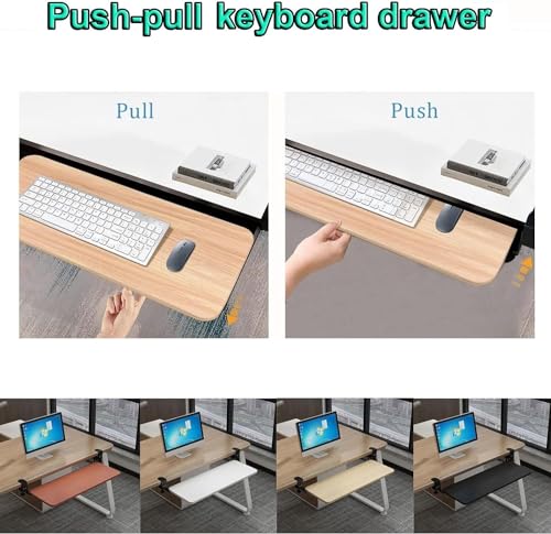 Extra breite Tastaturablage unter dem Schreibtisch, passend für Tastaturen und Mäuse, ergonomische Handgelenkstütze, 520/650/750 x 250 mm, ideal für Heimbüro und Gaming-Setup Bild 4