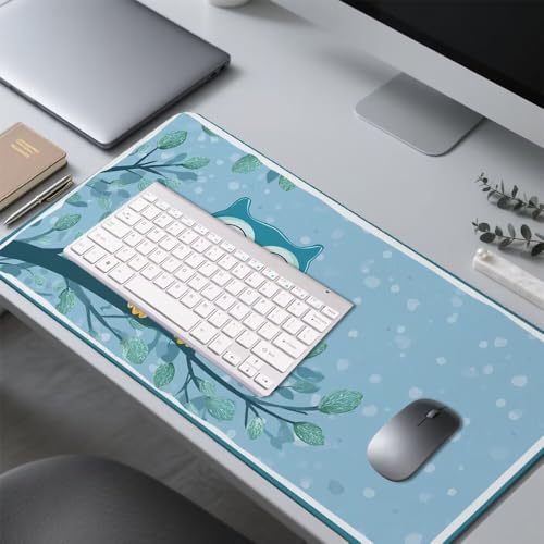 Eule Mauspad 1000x500x3mm, Mousepad Gaming Mauspad Cartoon Mousepad XXL, Mouse Pad mit Vernähten Kanten und rutschfeste Gummibasis, Schreibtisch Zubehör, Maus Pad für Gaming Tastatur und Maus, f-308 Bild 4