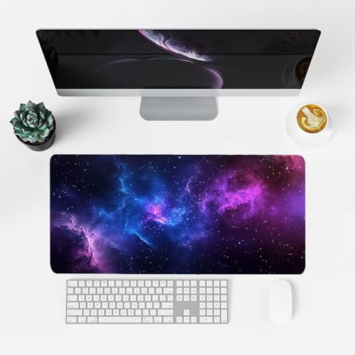 Fantasie Mauspad 900x500x3mm, Mousepad Gaming Mauspad Lila Mousepad XXL, Mouse Pad mit Vernähten Kanten und rutschfeste Gummibasis, Schreibtisch Zubehör, Maus Pad für Gaming Tastatur und Maus, f-318 Bild 2