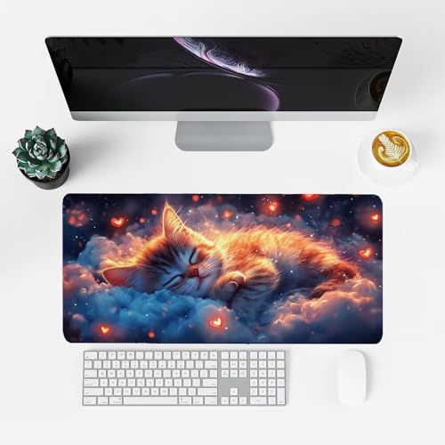 Fantasie Mauspad 900x500x3mm, Mousepad Gaming Mauspad Tier Mousepad XXL, Mouse Pad mit Vernähten Kanten und rutschfeste Gummibasis, Schreibtisch Zubehör, Maus Pad für Gaming Tastatur und Maus, f-314 Bild 2