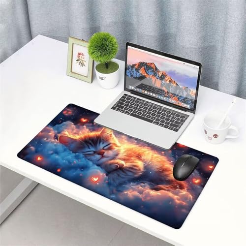 Fantasie Mauspad 900x500x3mm, Mousepad Gaming Mauspad Tier Mousepad XXL, Mouse Pad mit Vernähten Kanten und rutschfeste Gummibasis, Schreibtisch Zubehör, Maus Pad für Gaming Tastatur und Maus, f-314 Bild 3