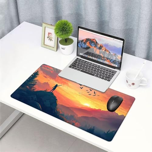 Vogel Mauspad 900x500x3mm, Mousepad Gaming Mauspad Sonnenuntergang Mousepad XXL, Mouse Pad mit Vernähten Kanten und rutschfeste Gummibasis, Schreibtisch Zubehör, für Gaming Tastatur und Maus, f-324 Bild 3