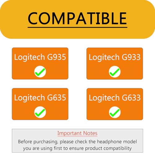 defean Ersatz Ohrmassen kompatibel mit Logitech G935 G933 G635 G633 Gaming Headset (Ohrmassen + Kopfband) Bild 2