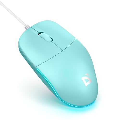 Defender Azora MB-241 Kabelgebundene Maus, 1200 DPI Optische USB Maus mit Regenbogen LED Beleuchtung, Symmetrische Full-Size Büro Maus für PC Laptop, Plug & Play (Blau) Bild 1