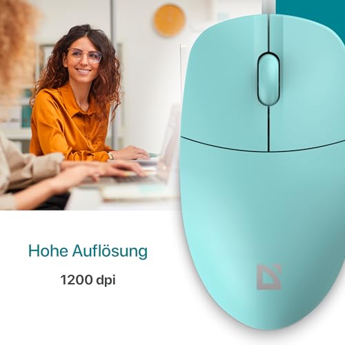 Defender Azora MB-241 Kabelgebundene Maus, 1200 DPI Optische USB Maus mit Regenbogen LED Beleuchtung, Symmetrische Full-Size Büro Maus für PC Laptop, Plug & Play (Blau) Bild 2