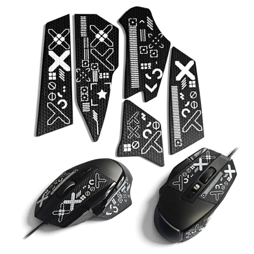 Gaming Maus Grip Tape für G502 X kompatibel mit Logitech G502 X Kabelgebunden und Wireless, Anti Rutsch Maus Grip Aufkleber Schweißfest Selbstklebend Schwarz Print Halbabdeckung Bild 1