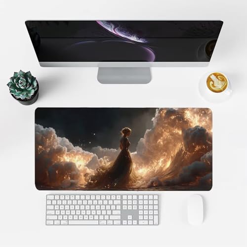 Frau Mauspad 1000x500x3mm, Mousepad Gaming Mauspad die Welle Mousepad XXL, Mouse Pad mit Vernähten Kanten und Rutschfeste Gummibasis, Schreibtisch Zubehör, Maus Pad für Gaming Tastatur und Maus, f-332 Bild 2