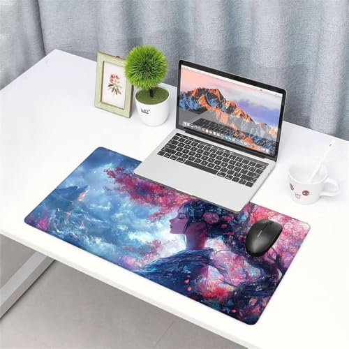 Mädchen Mauspad 1000x500x3mm, Mousepad Gaming Mauspad Abstraktion Mousepad XXL, Mouse Pad mit Vernähten Kanten und rutschfeste Gummibasis, Schreibtisch Zubehör, für Gaming Tastatur und Maus, f-326 Bild 3