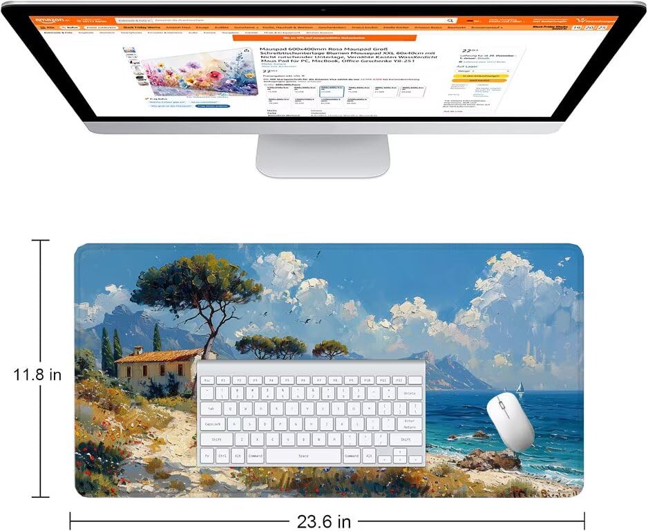 Schreibtischunterlage Himmel Mauspad XXL 150x80cm Mousepad Wolke Gaming Mauspad mit Nicht rutschender Unterlage, Vernähte Kanten WassXerdicht Anti-Rutsch Maus Pad für Laptop, Office Geschenke F0-917 Bild 2