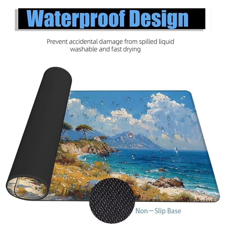 Schreibtischunterlage Himmel Mauspad XXL 150x80cm Mousepad Wolke Gaming Mauspad mit Nicht rutschender Unterlage, Vernähte Kanten WassXerdicht Anti-Rutsch Maus Pad für Laptop, Office Geschenke F0-917 Bild 4
