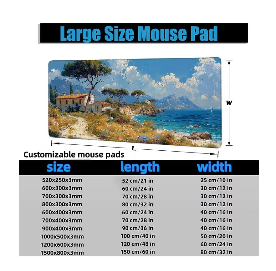 Schreibtischunterlage Himmel Mauspad XXL 150x80cm Mousepad Wolke Gaming Mauspad mit Nicht rutschender Unterlage, Vernähte Kanten WassXerdicht Anti-Rutsch Maus Pad für Laptop, Office Geschenke F0-917 Bild 6