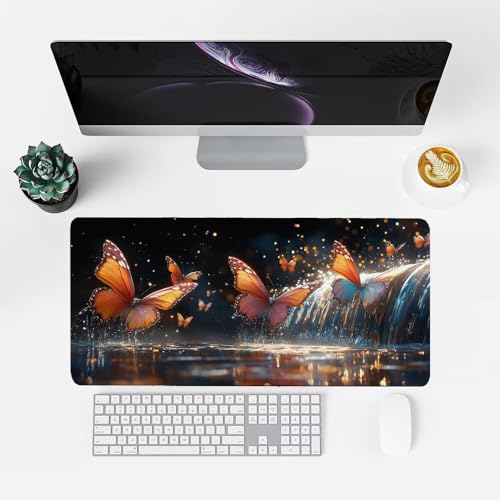 Wasserfall Mauspad 900x500x3mm, Mousepad Gaming Mauspad Tier Mousepad XXL, Mouse Pad mit Vernähten Kanten und Rutschfeste Gummibasis, Schreibtisch Zubehör, Maus Pad für Gaming Tastatur und Maus, f-336 Bild 2