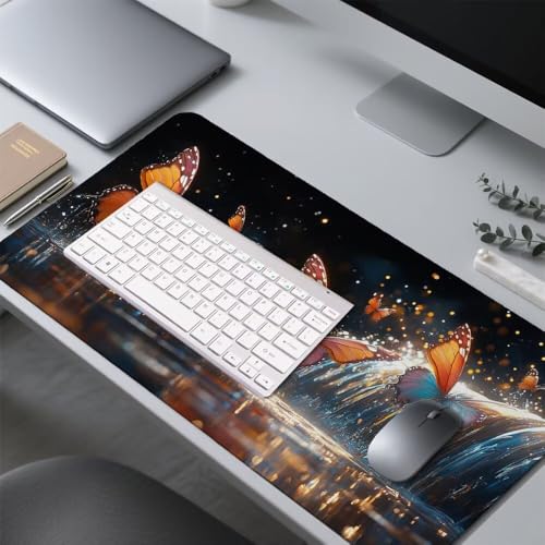 Wasserfall Mauspad 900x500x3mm, Mousepad Gaming Mauspad Tier Mousepad XXL, Mouse Pad mit Vernähten Kanten und Rutschfeste Gummibasis, Schreibtisch Zubehör, Maus Pad für Gaming Tastatur und Maus, f-336 Bild 4