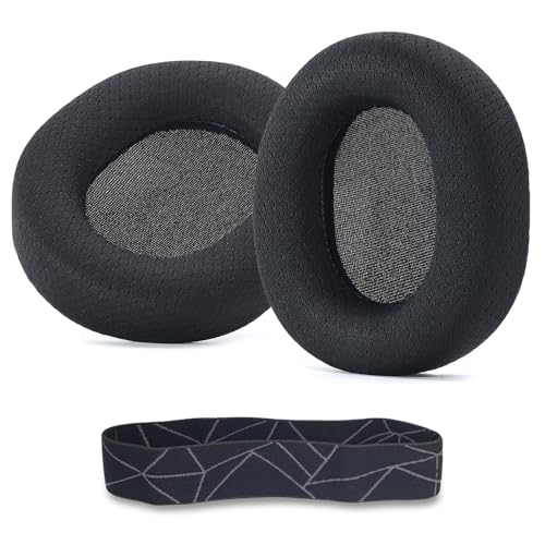 defean Ersatz Ohrpolster kompatibel mit SteelSeries Arctis 7/7+/7P/7P+/7X/7X+/9/9X/Pro/Prime Gaming Headset, Atmungsaktive Memory Foam Ear Pads (Ohrmassen + Kopfband) Bild 1