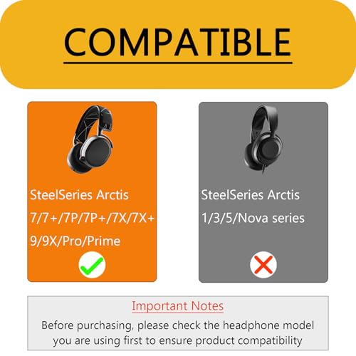 defean Ersatz Ohrpolster kompatibel mit SteelSeries Arctis 7/7+/7P/7P+/7X/7X+/9/9X/Pro/Prime Gaming Headset, Atmungsaktive Memory Foam Ear Pads (Ohrmassen + Kopfband) Bild 2