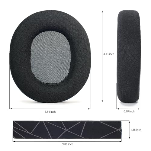 defean Ersatz Ohrpolster kompatibel mit SteelSeries Arctis 7/7+/7P/7P+/7X/7X+/9/9X/Pro/Prime Gaming Headset, Atmungsaktive Memory Foam Ear Pads (Ohrmassen + Kopfband) Bild 3