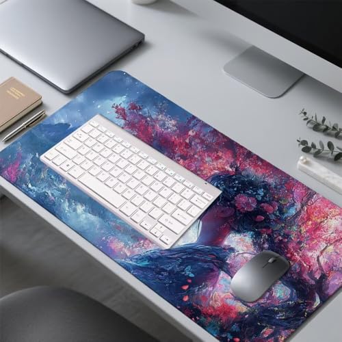 Mädchen Mauspad 900x500x3mm, Mousepad Gaming Mauspad Abstraktion Mousepad XXL, Mouse Pad mit Vernähten Kanten und rutschfeste Gummibasis, Schreibtisch Zubehör, für Gaming Tastatur und Maus, f-326 Bild 4