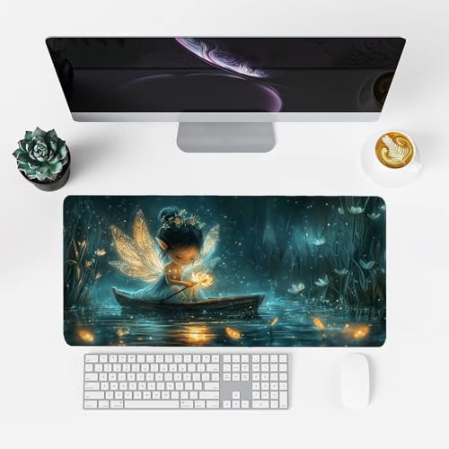 Mädchen Mauspad 1000x500x3mm, Mousepad Gaming Mauspad Cartoon Mousepad XXL, Mouse Pad mit Vernähten Kanten und rutschfeste Gummibasis, Schreibtisch Zubehör, für Gaming Tastatur und Maus, f-328 Bild 2