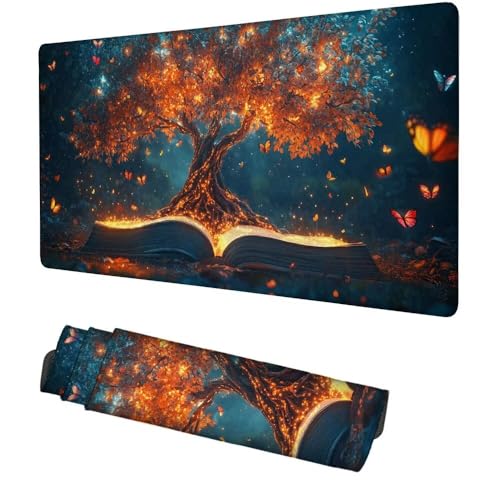 Der Baum des Lebens Mauspad 1000x500x3mm, Mousepad Gaming Mauspad Pflanze Mousepad XXL, Mouse Pad mit Vernähten Kanten und Gummibasis, Schreibtisch Zubehör, für Gaming Tastatur und Maus, f-380 Bild 1